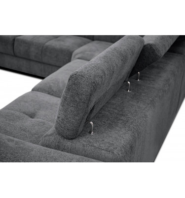 Ecksofa 5-Sitzer links Calvera | Mit verstellbaren Kopfstützen | Wozimo