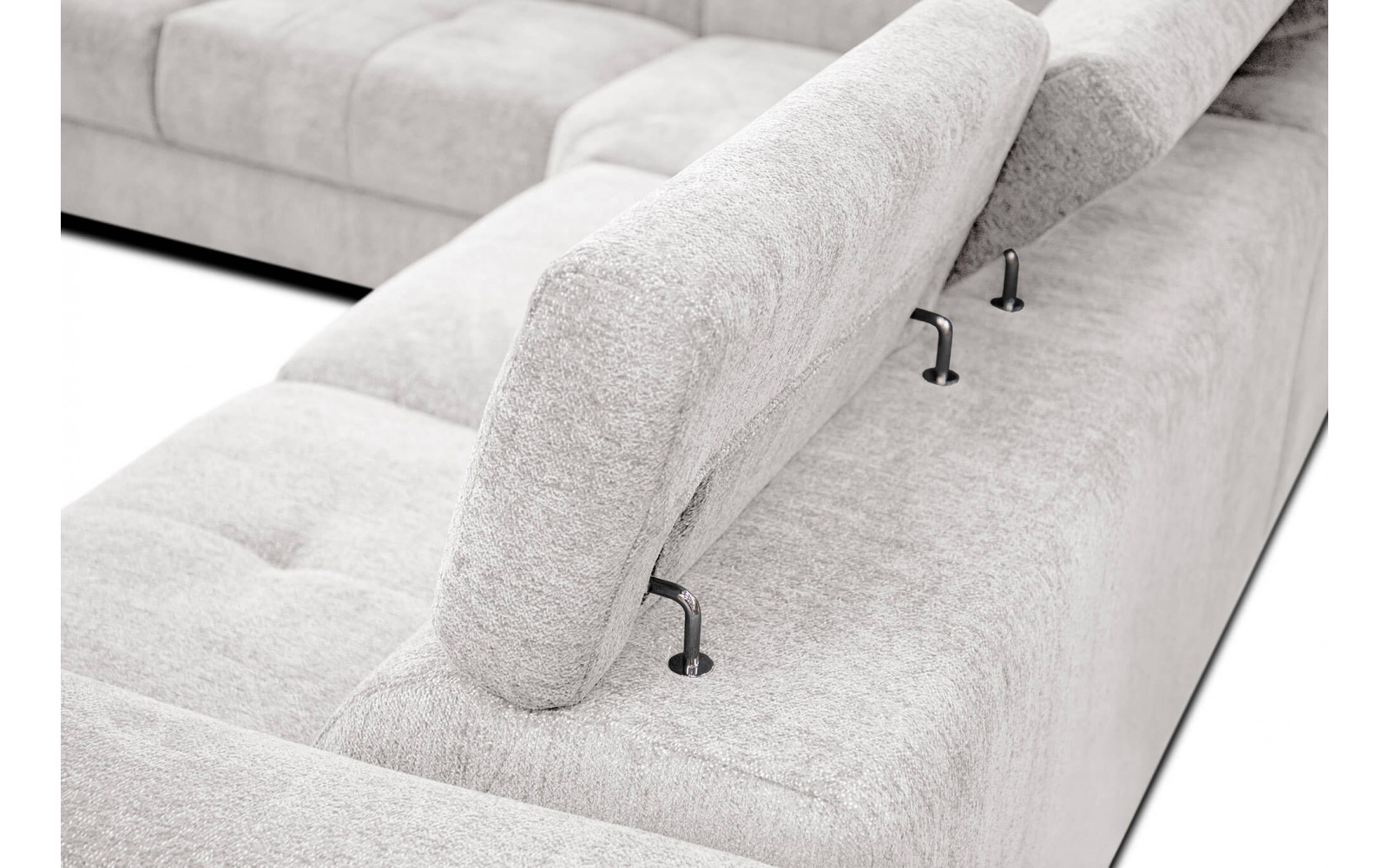 Ecksofa 5-Sitzer links Calvera | Mit verstellbaren Kopfstützen | Wozimo