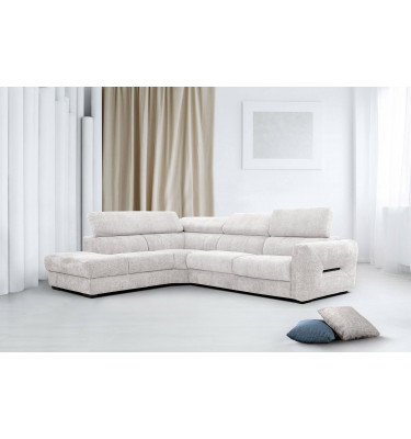 Ecksofa 5-Sitzer links Calvera | Mit verstellbaren Kopfstützen | Wozimo