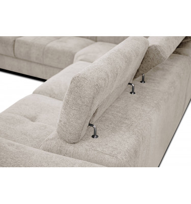 Ecksofa 5-Sitzer links Calvera | Mit verstellbaren Kopfstützen | Wozimo