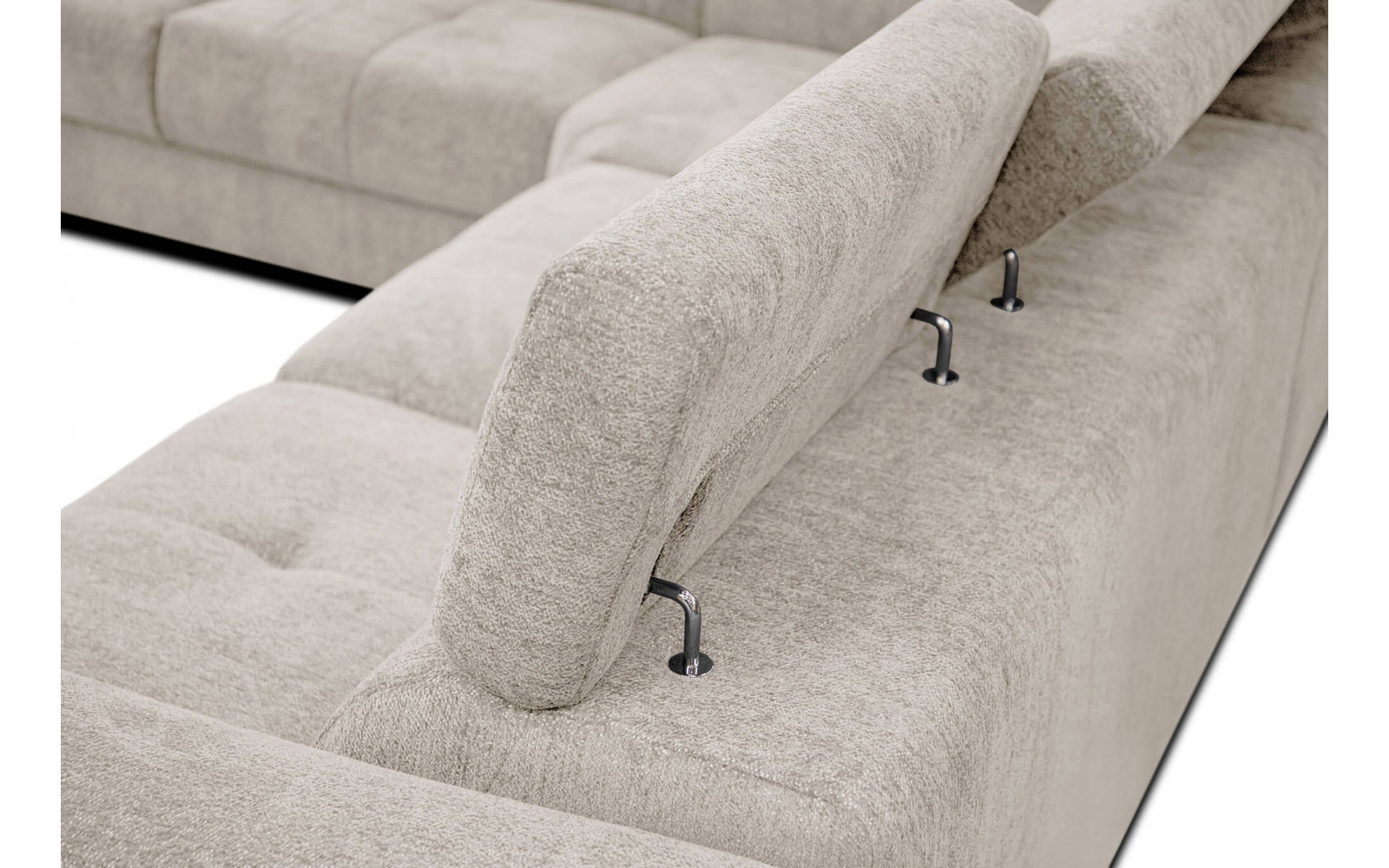 Ecksofa 5-Sitzer links Calvera | Mit verstellbaren Kopfstützen | Wozimo