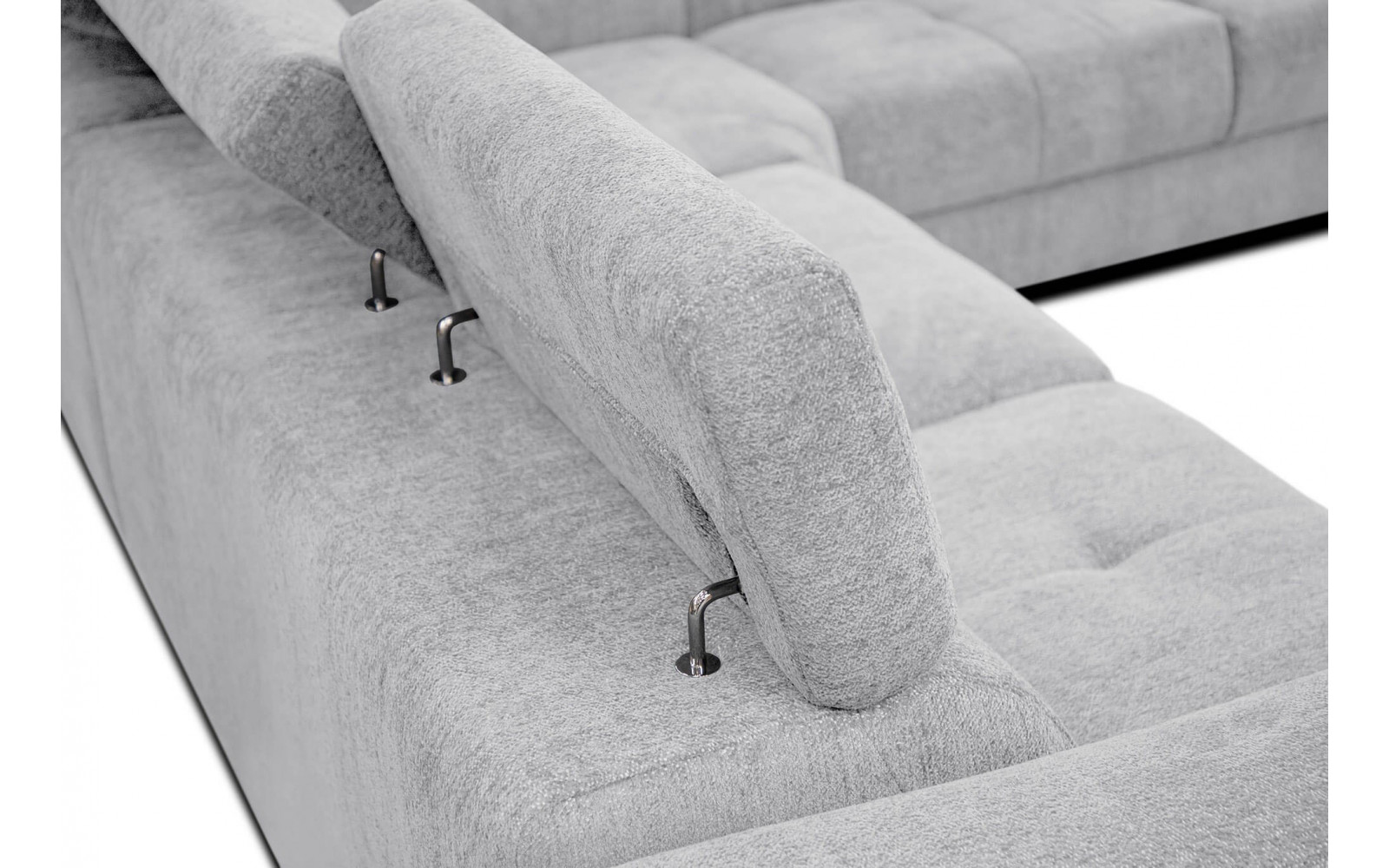 Ecksofa 5-Sitzer rechts Calvera | Mit verstellbaren Kopfstützen | Wozimo