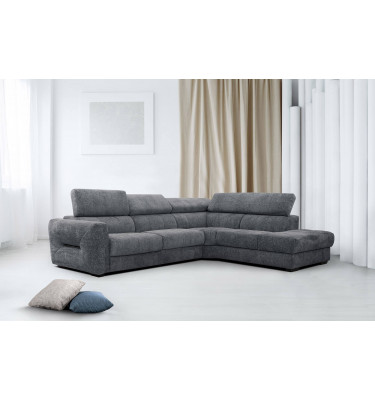 Ecksofa 5-Sitzer rechts Calvera | Mit verstellbaren Kopfstützen | Wozimo