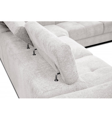 Ecksofa 5-Sitzer rechts Calvera | Mit verstellbaren Kopfstützen | Wozimo