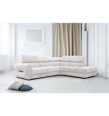 Ecksofa 5-Sitzer rechts Calvera | Mit verstellbaren Kopfstützen | Wozimo