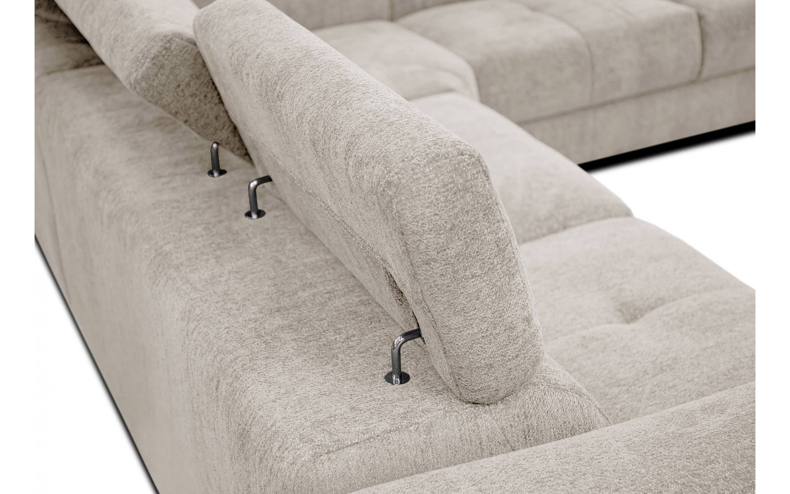 Ecksofa 5-Sitzer rechts Calvera | Mit verstellbaren Kopfstützen | Wozimo