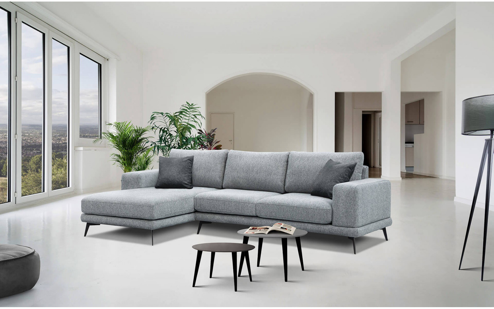 Ecksofa links 4-Sitzer MEDIOLANE