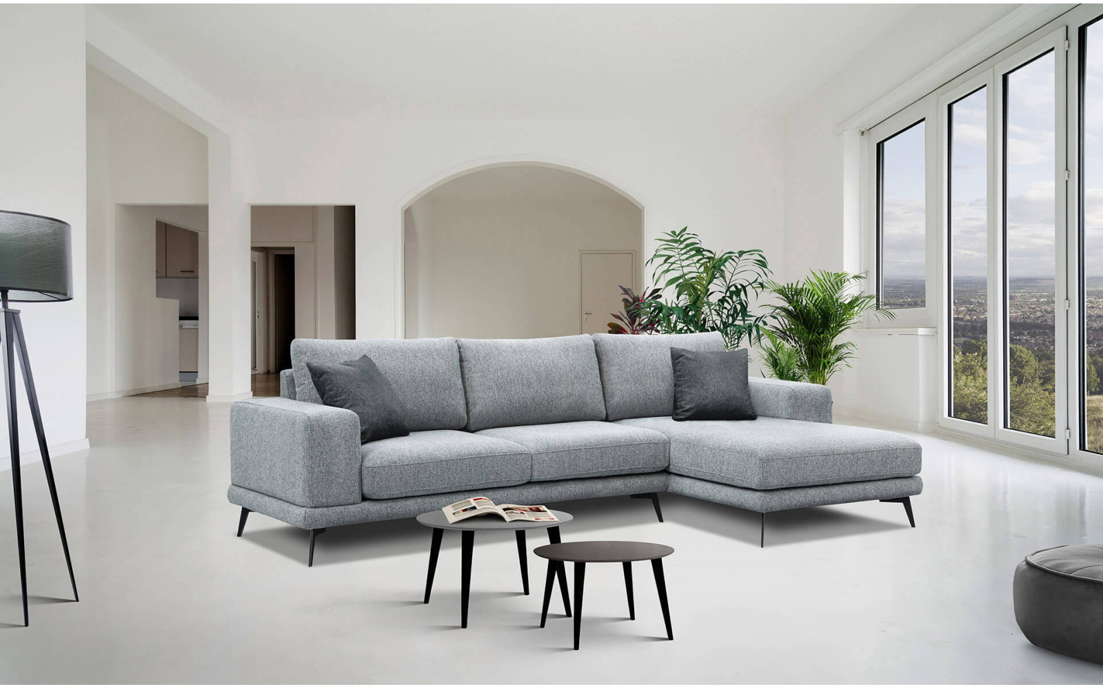 Ecksofa rechts 4-Sitzer MEDIOLANE