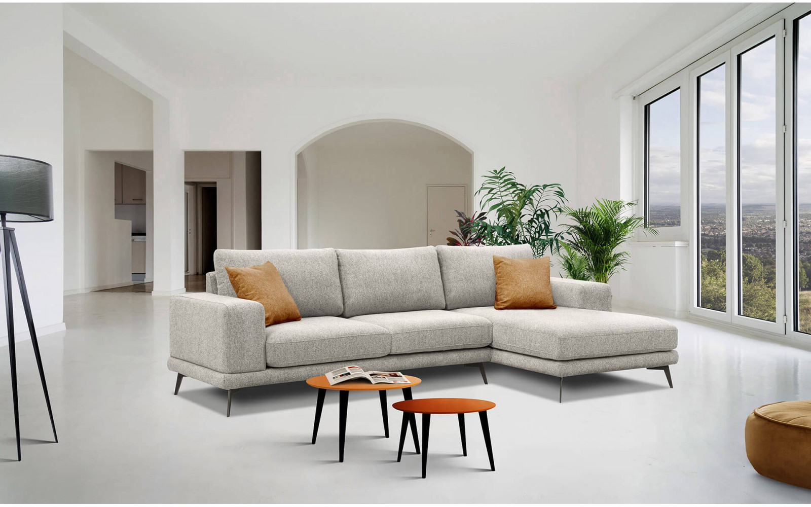 Ecksofa rechts 4-Sitzer MEDIOLANE