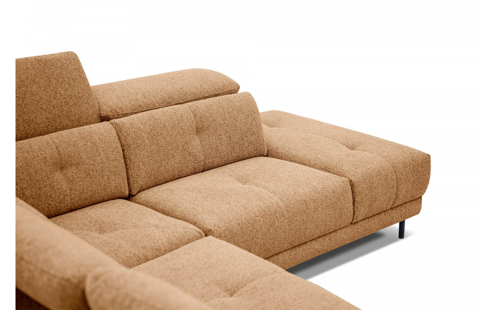 Ecksofa rechts mit verstellbaren Kopfstützen 5-Sitzer AVENA