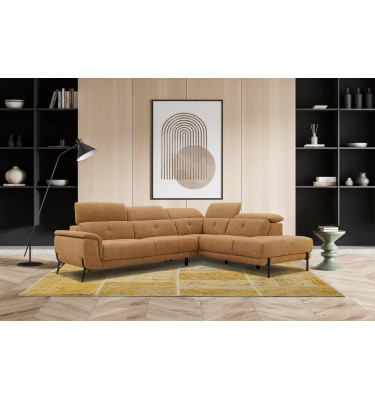 Ecksofa rechts mit verstellbaren Kopfstützen 5-Sitzer AVENA