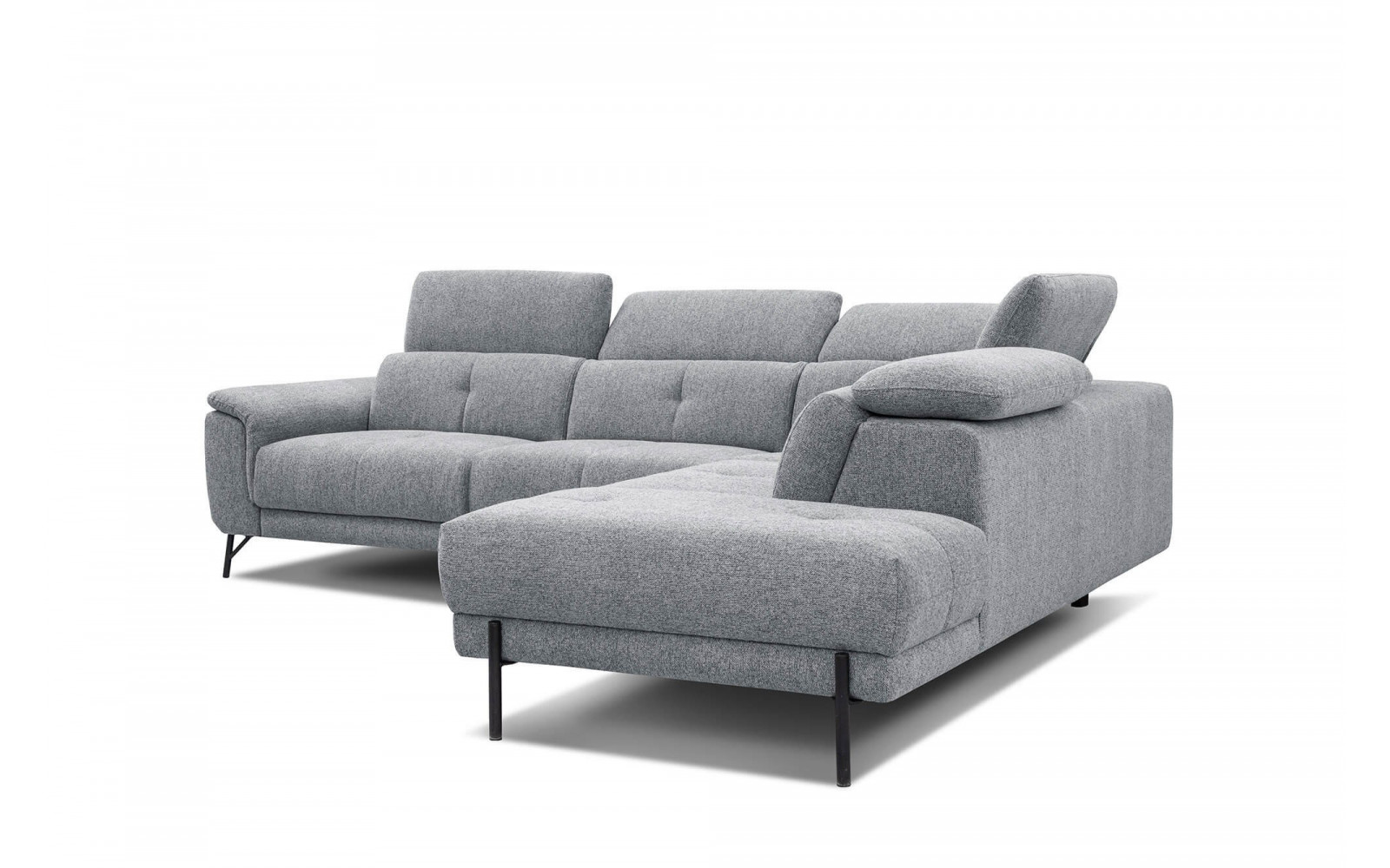 Ecksofa rechts mit verstellbaren Kopfstützen 5-Sitzer AVENA