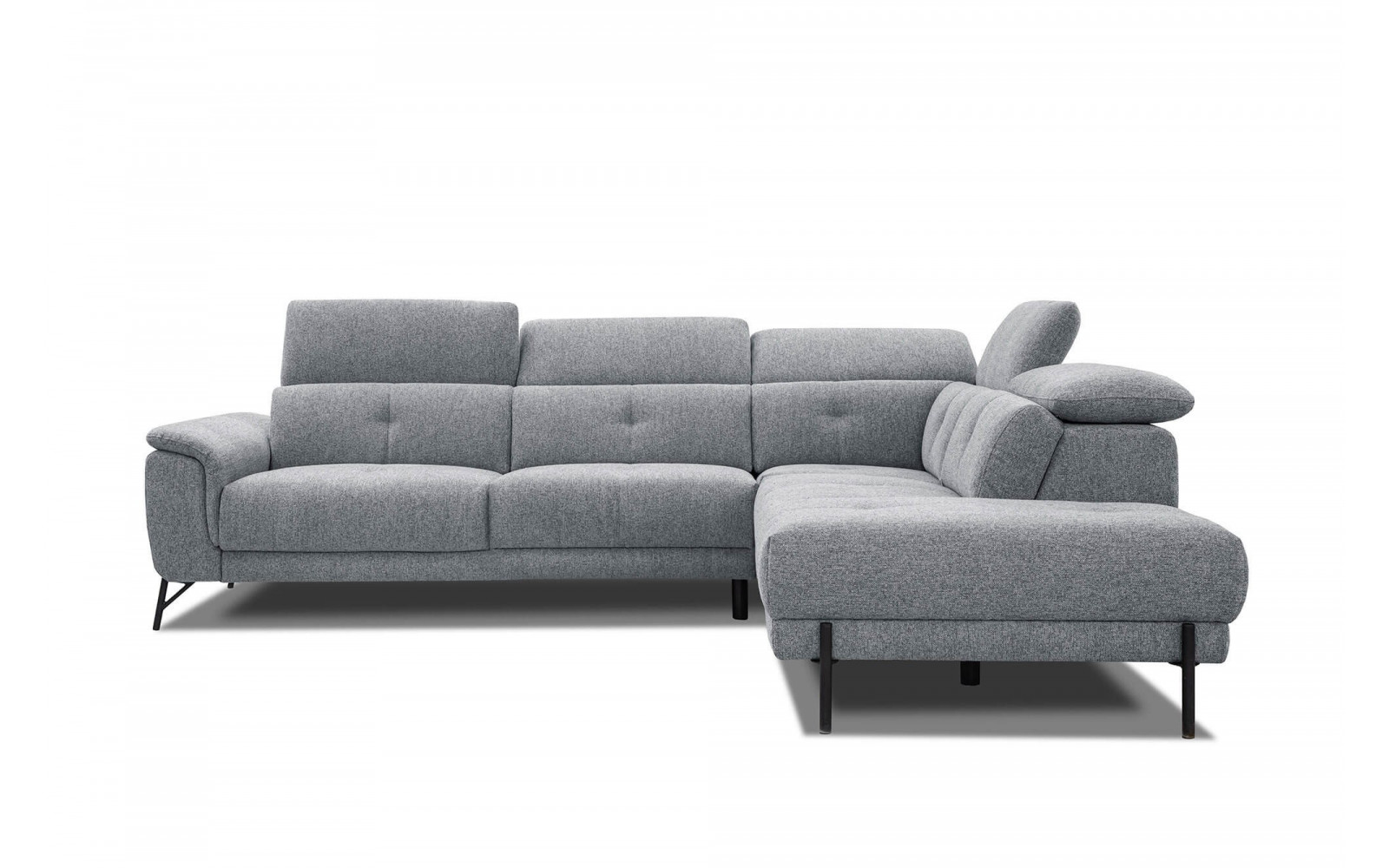 Ecksofa rechts mit verstellbaren Kopfstützen 5-Sitzer AVENA