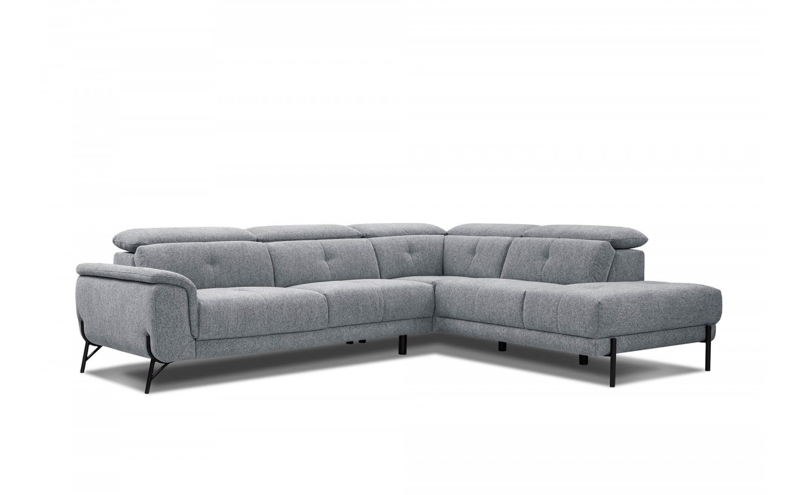 Ecksofa rechts mit verstellbaren Kopfstützen 5-Sitzer AVENA