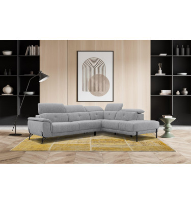 Ecksofa rechts mit verstellbaren Kopfstützen 5-Sitzer AVENA