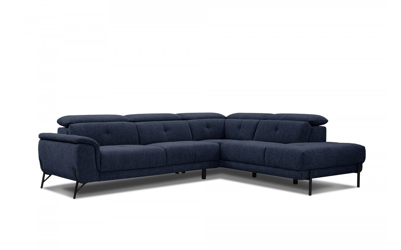 Ecksofa rechts mit verstellbaren Kopfstützen 5-Sitzer AVENA