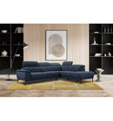 Ecksofa rechts mit verstellbaren Kopfstützen 5-Sitzer AVENA