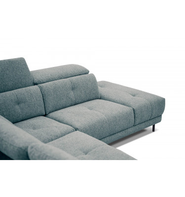 Ecksofa rechts mit verstellbaren Kopfstützen 5-Sitzer AVENA