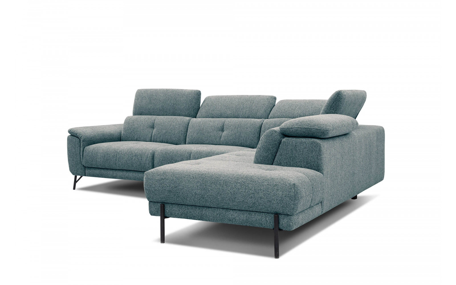 Ecksofa rechts mit verstellbaren Kopfstützen 5-Sitzer AVENA