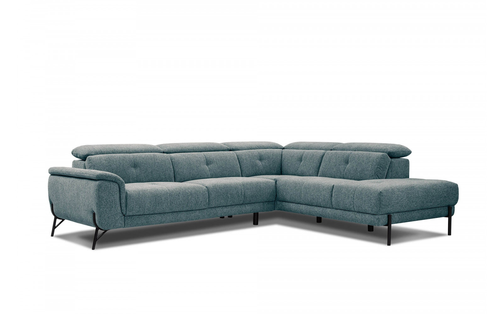 Ecksofa rechts mit verstellbaren Kopfstützen 5-Sitzer AVENA