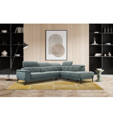 Ecksofa rechts mit verstellbaren Kopfstützen 5-Sitzer AVENA