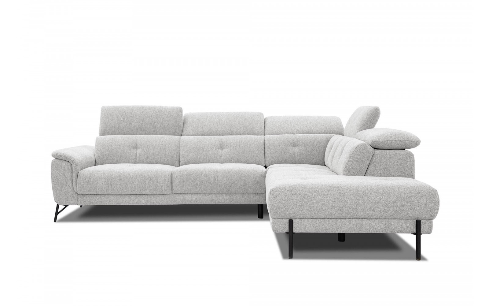 Ecksofa rechts mit verstellbaren Kopfstützen 5-Sitzer AVENA