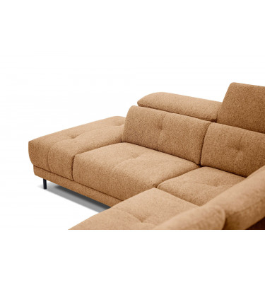 Ecksofa links mit verstellbaren Kopfstützen 5-Sitzer AVENA