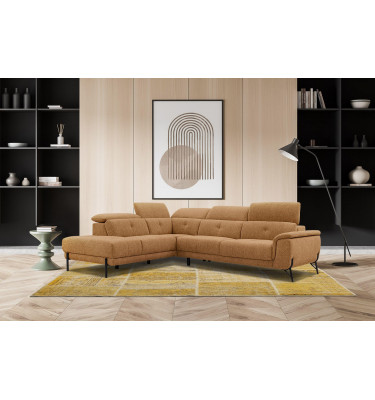 Ecksofa links mit verstellbaren Kopfstützen 5-Sitzer AVENA