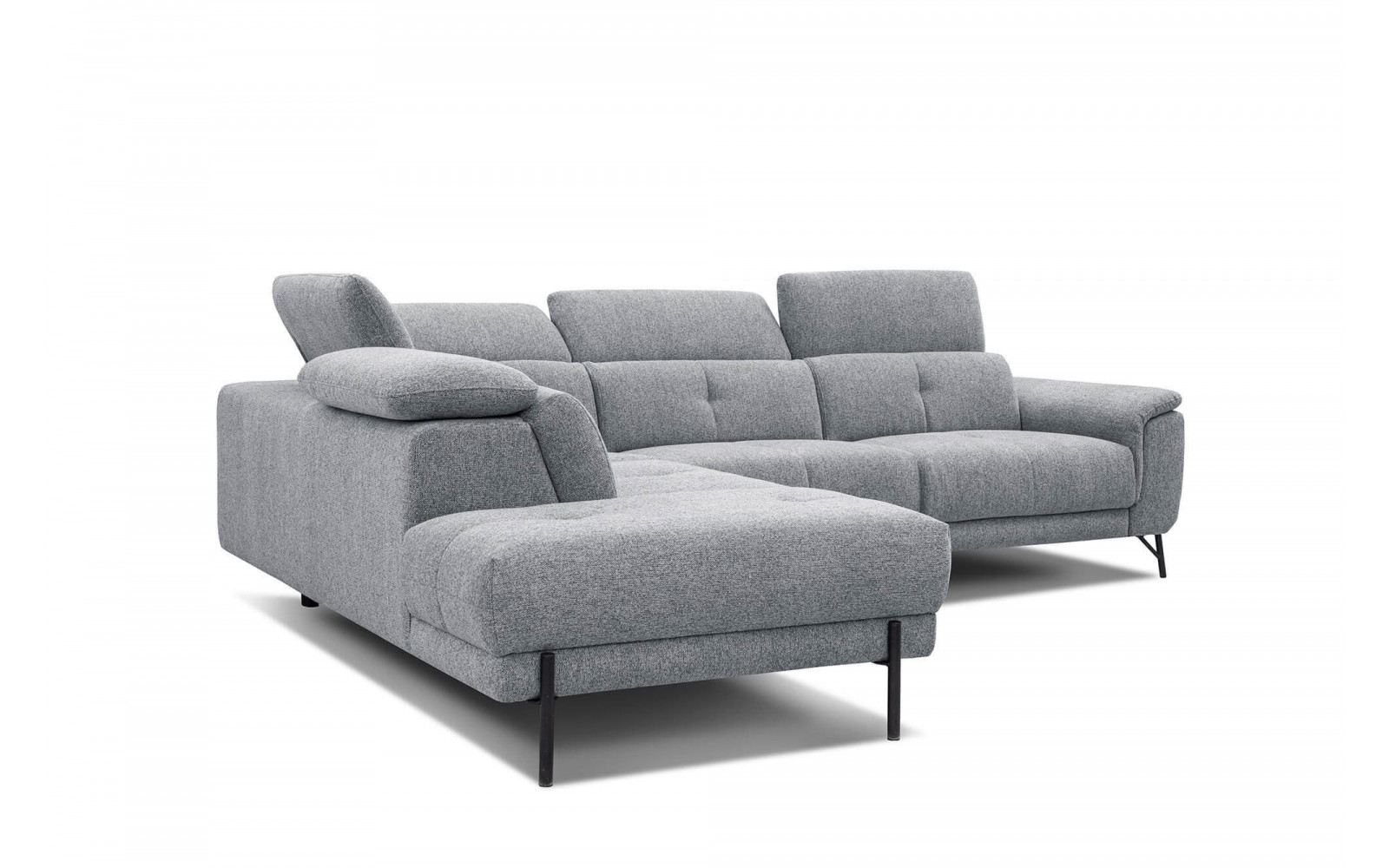 Ecksofa links mit verstellbaren Kopfstützen 5-Sitzer AVENA