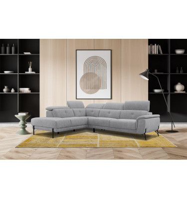 Ecksofa links mit verstellbaren Kopfstützen 5-Sitzer AVENA