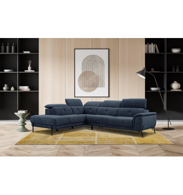 Ecksofa links mit verstellbaren Kopfstützen 5-Sitzer AVENA