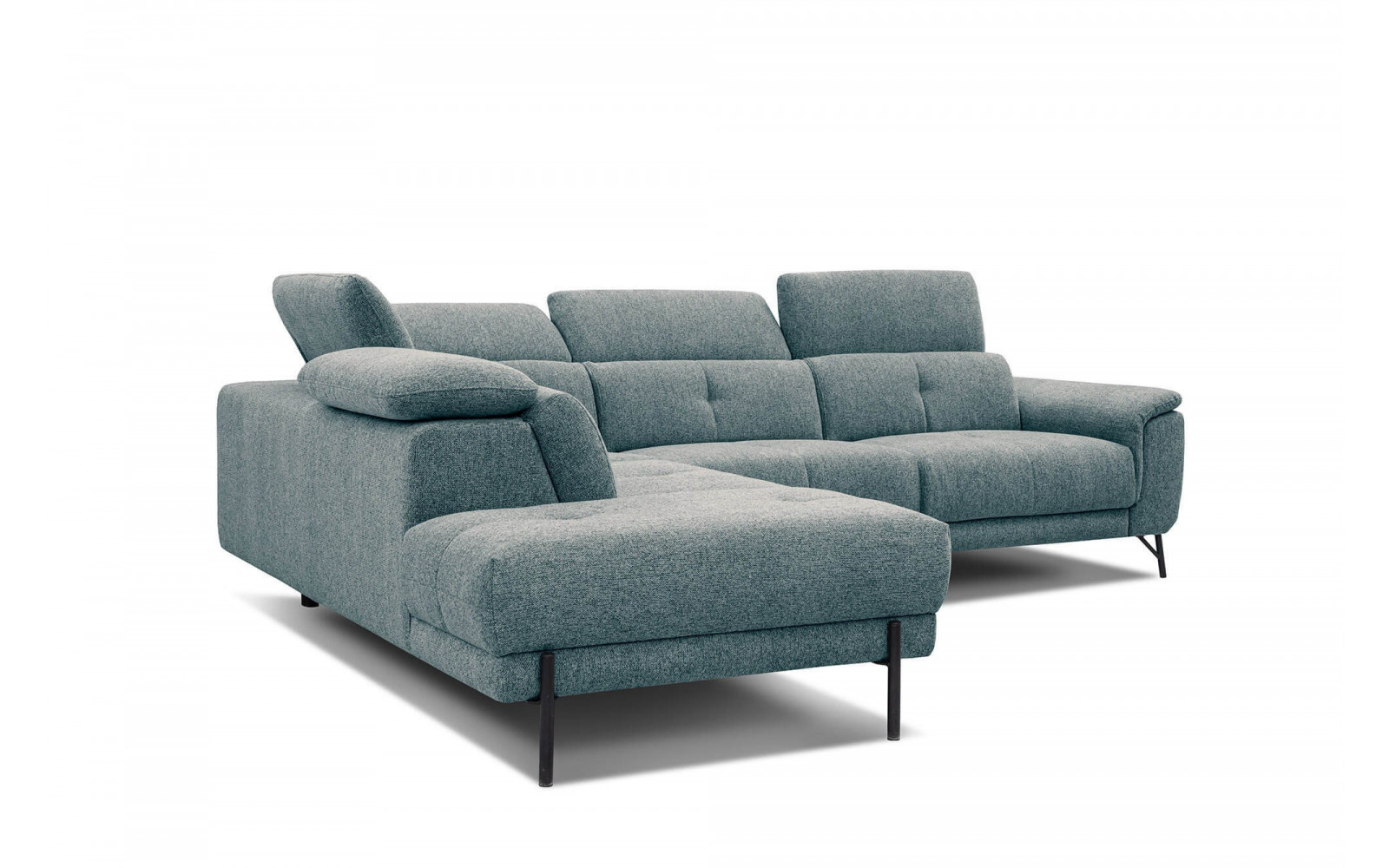 Ecksofa links mit verstellbaren Kopfstützen 5-Sitzer AVENA