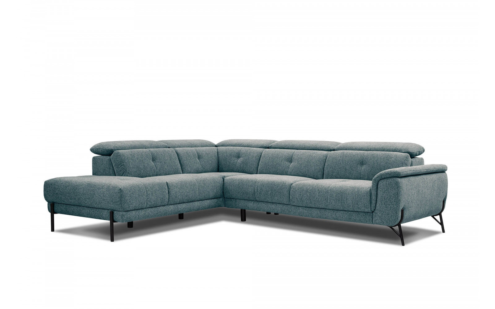 Ecksofa links mit verstellbaren Kopfstützen 5-Sitzer AVENA