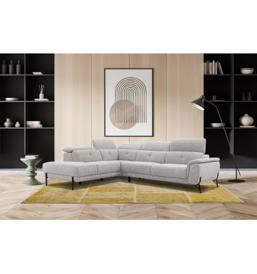 Ecksofa links mit verstellbaren Kopfstützen 5-Sitzer AVENA