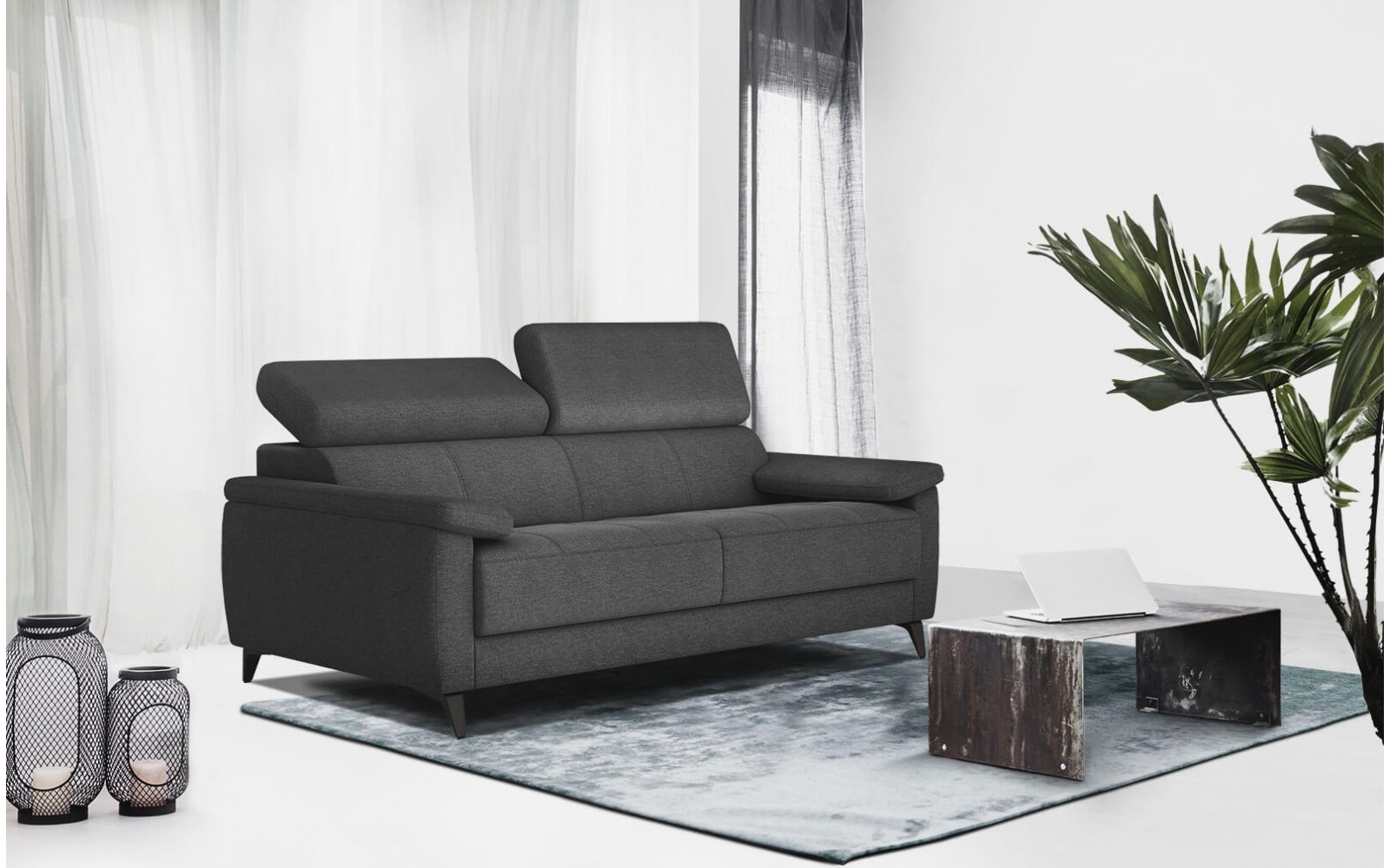 Sofa 3-Sitzer mit verstellbaren Kopfstützen TAUNUS