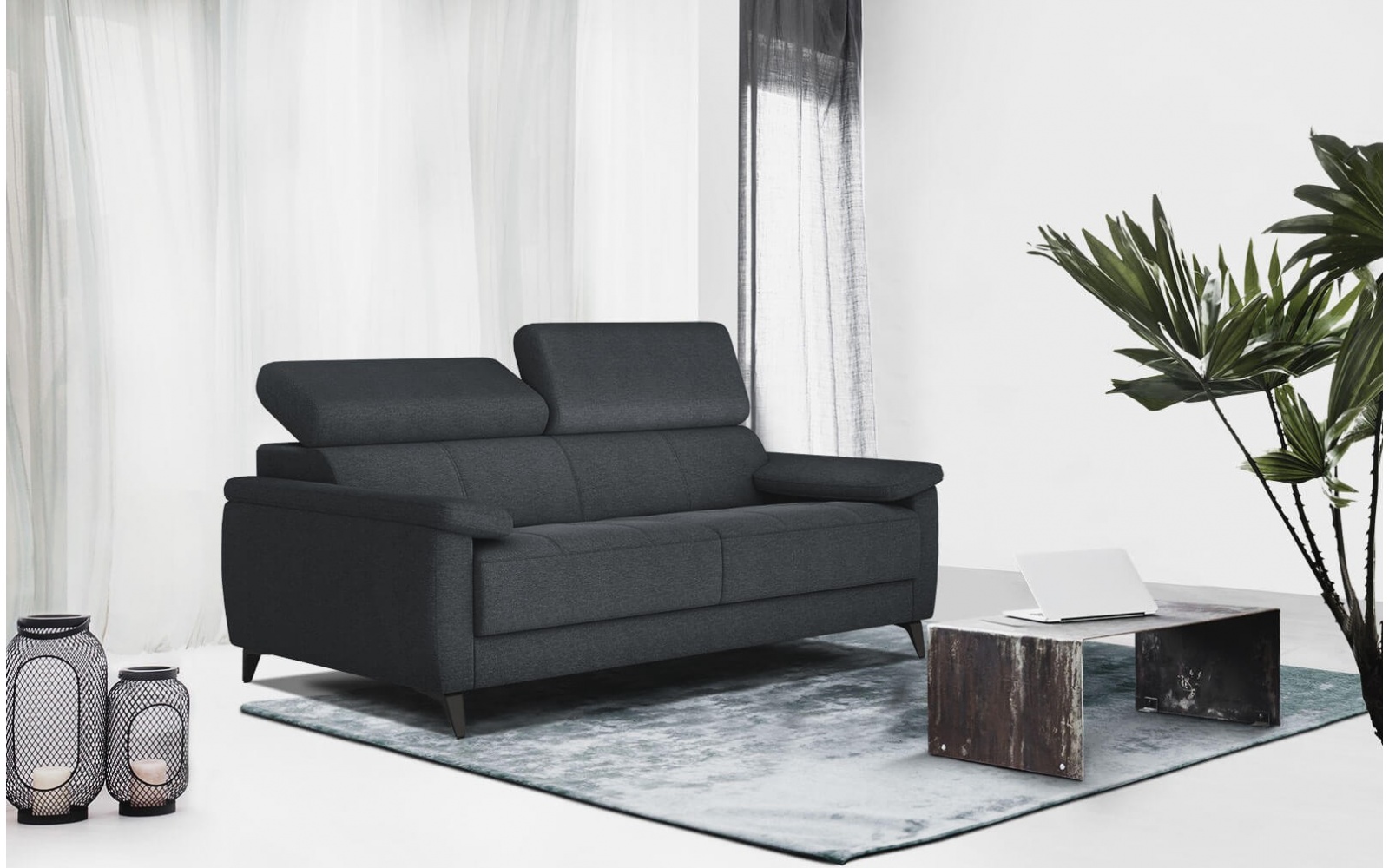 Sofa 3-Sitzer mit verstellbaren Kopfstützen TAUNUS