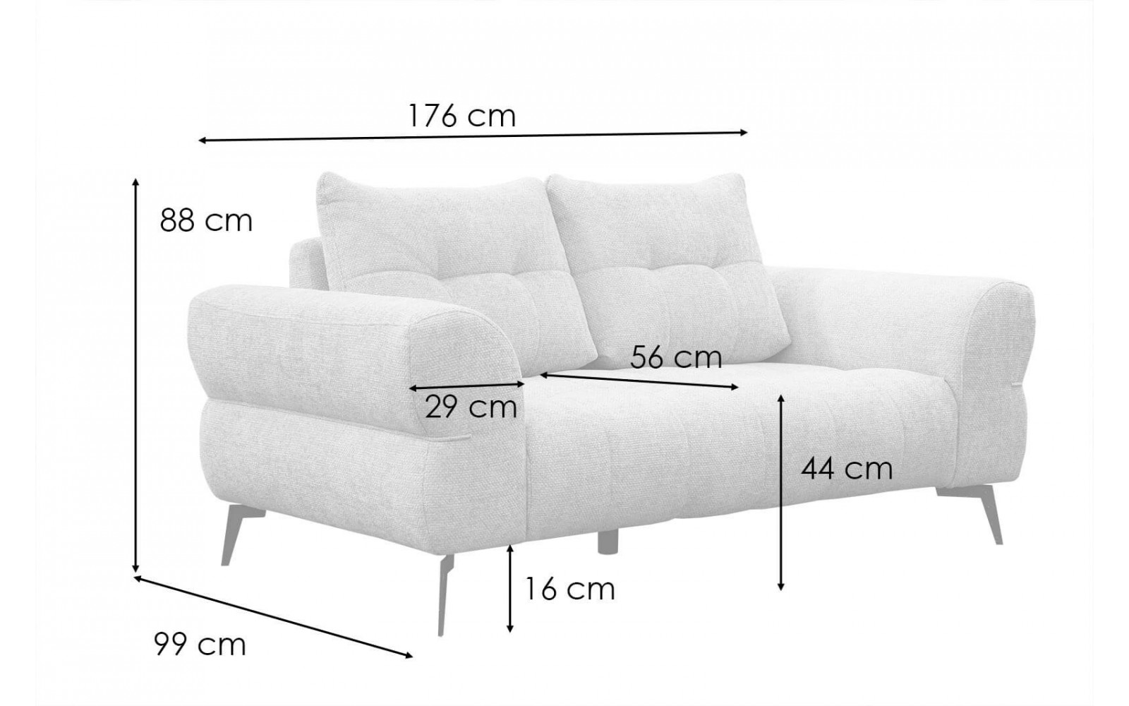 Sofa 2-Sitzer Salvini | Kleines Designersofa kaufen | Wozimo