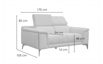 2-Sitzer Sofa Matera | Mit verstellbaren Kopfstützen kaufen | Wozimo