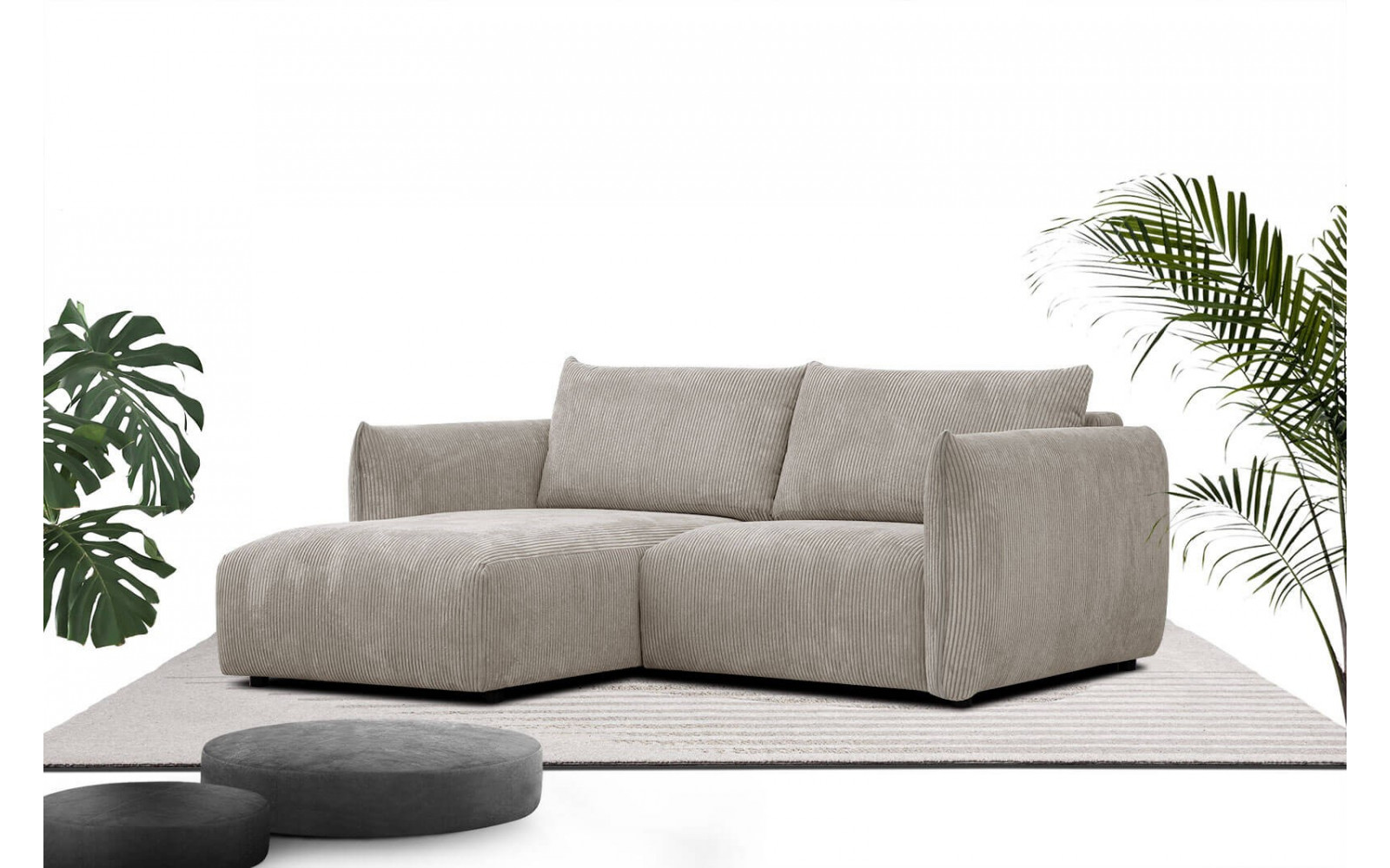 Ecksofa 3-Sitzer links Tauer | Kompaktes Ecksofa 200cm | Wozimo