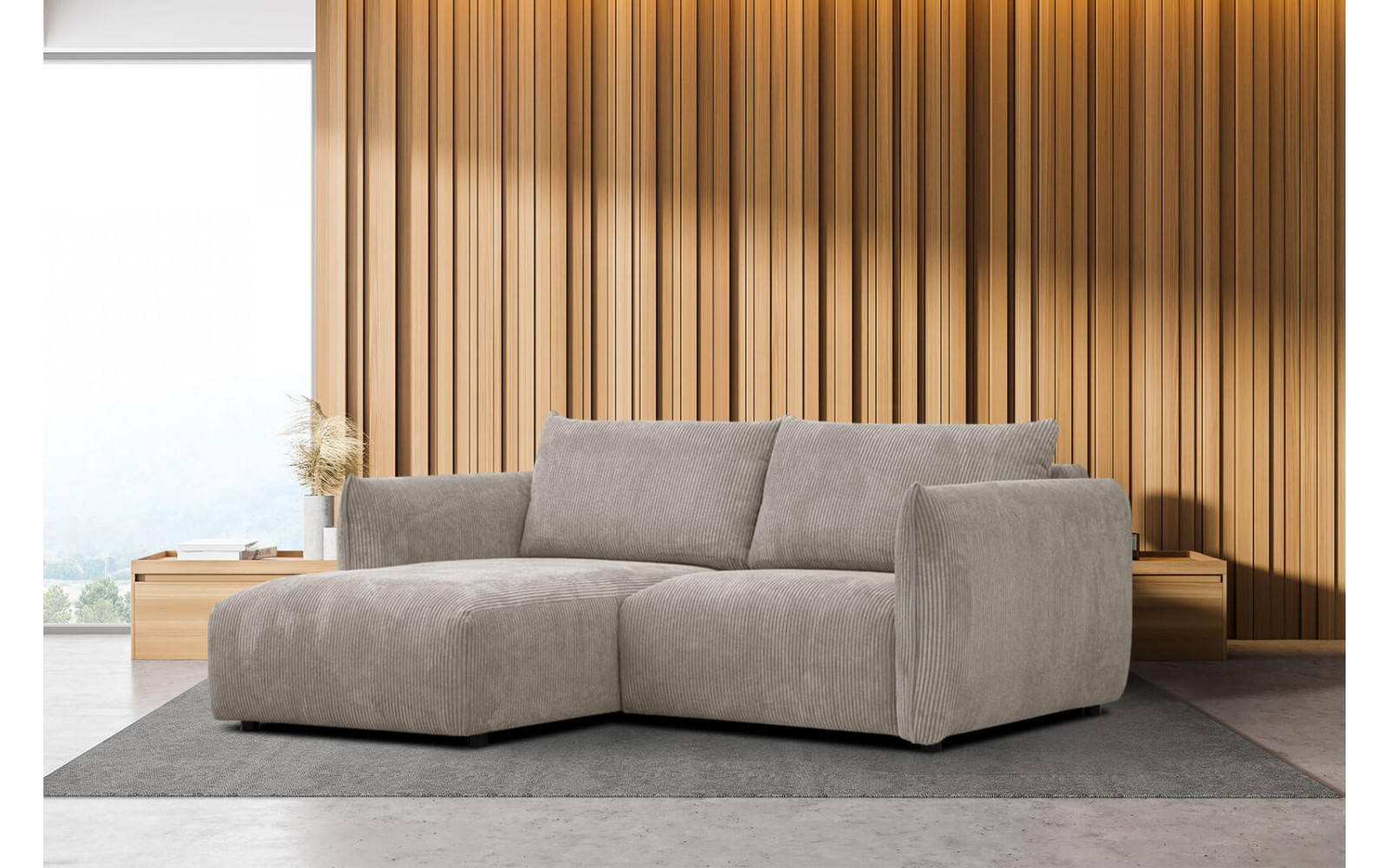 Ecksofa 3-Sitzer links Tauer | Kompaktes Ecksofa 200cm | Wozimo