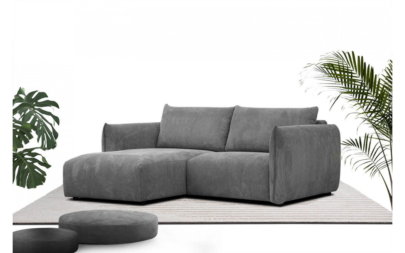Ecksofa 3-Sitzer links Tauer | Kompaktes Ecksofa 200cm | Wozimo