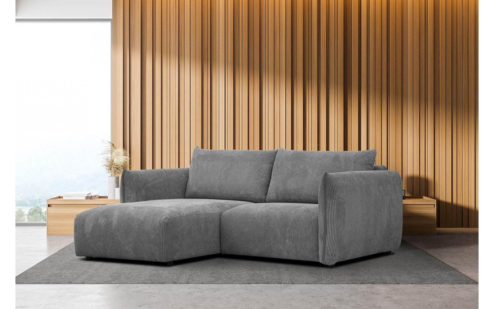 Ecksofa 3-Sitzer links Tauer | Kompaktes Ecksofa 200cm | Wozimo
