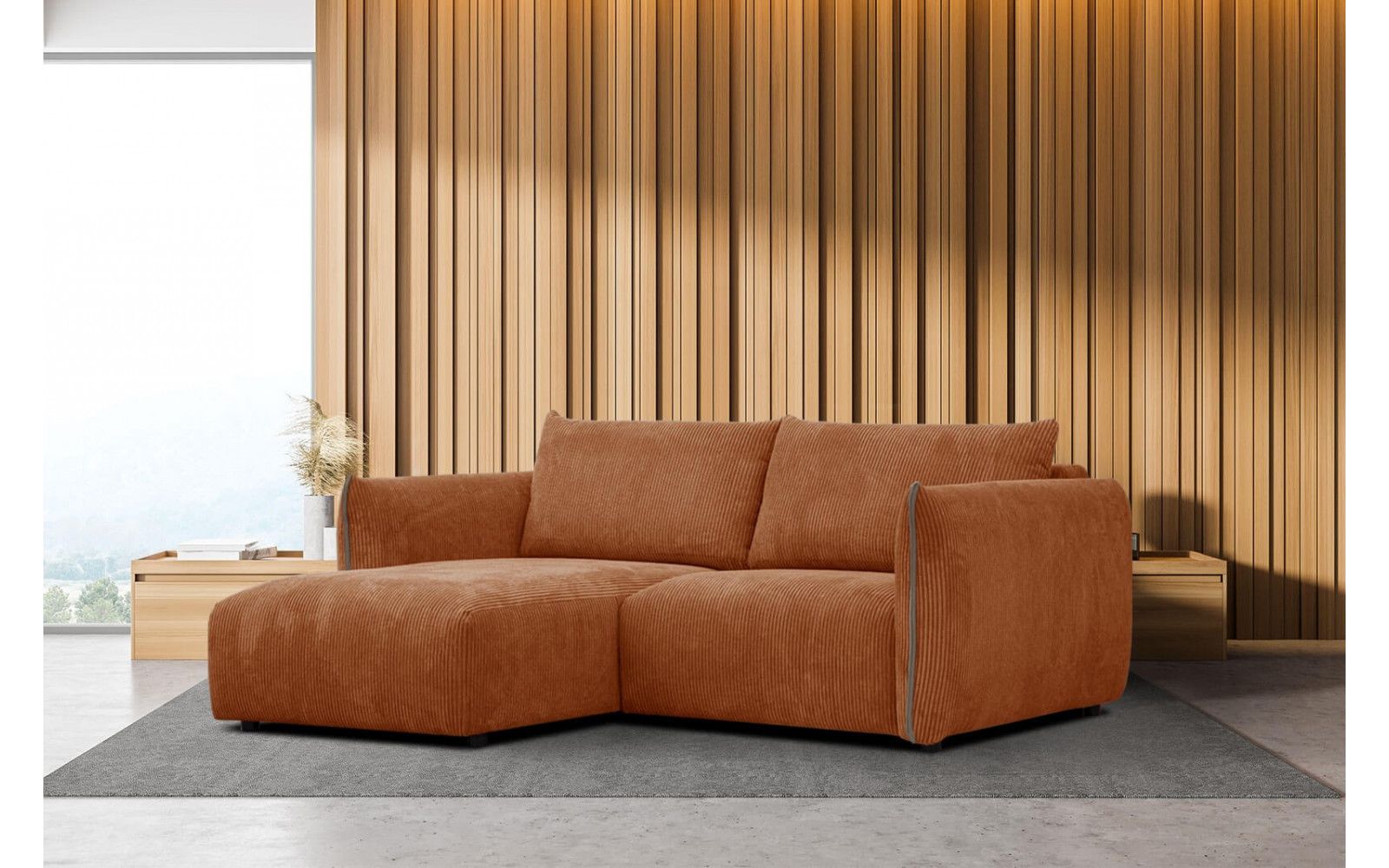 Ecksofa 3-Sitzer links Tauer | Kompaktes Ecksofa 200cm | Wozimo