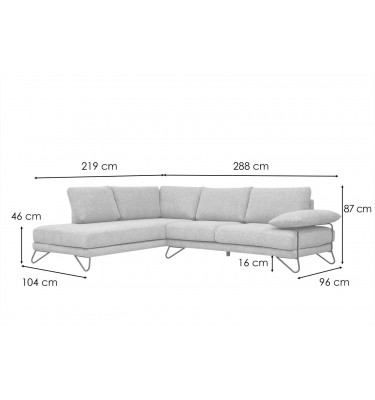 Ecksofa links 5-Sitzer LORI