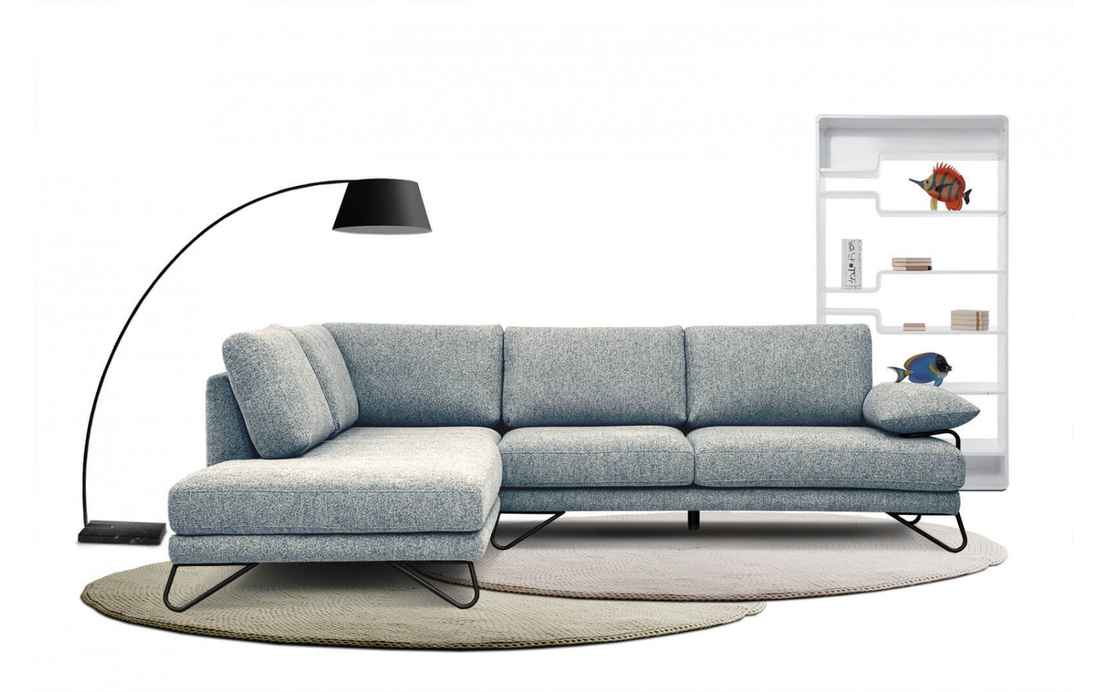 Ecksofa links 5-Sitzer LORI