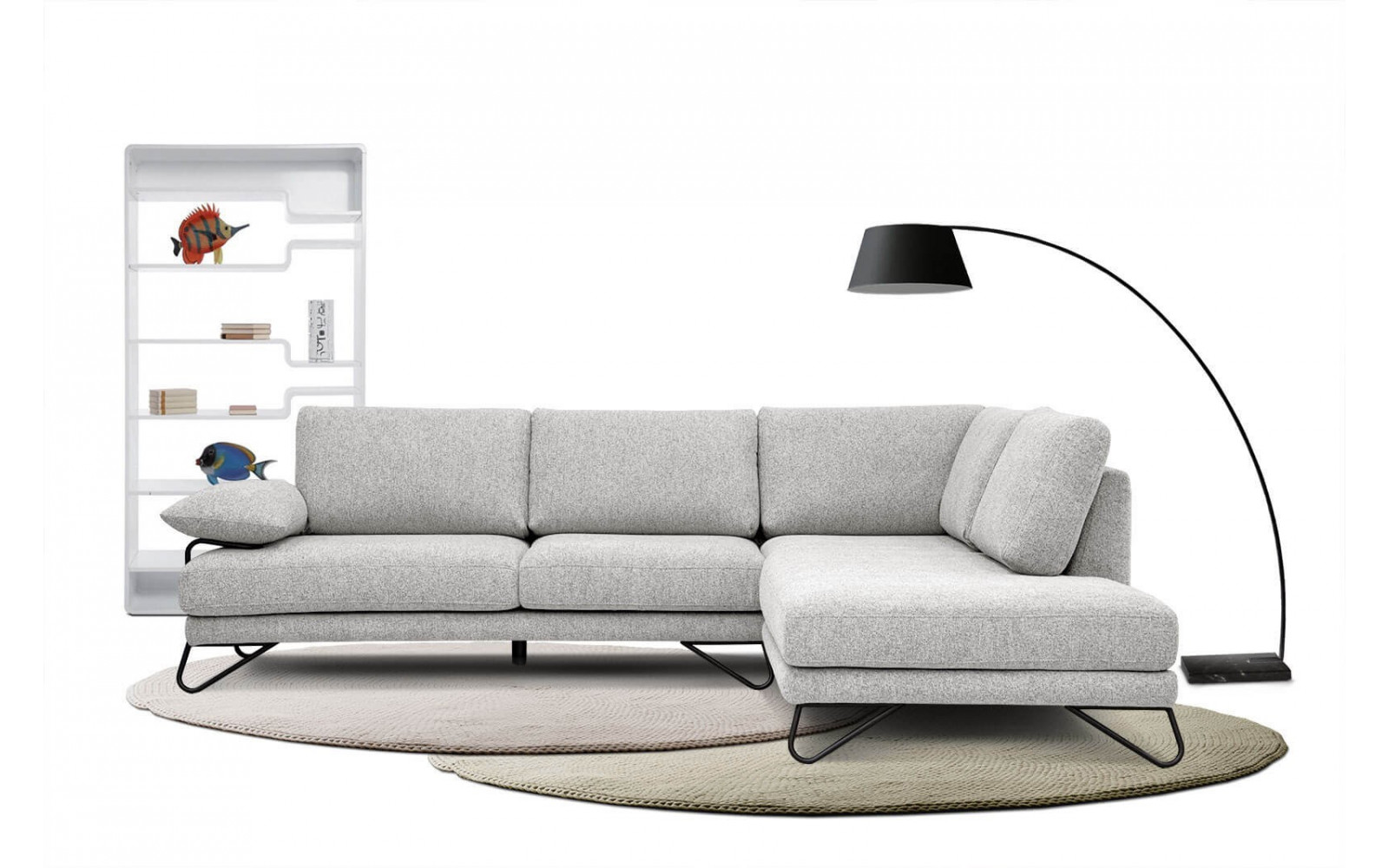 Ecksofa rechts 5-Sitzer LORI