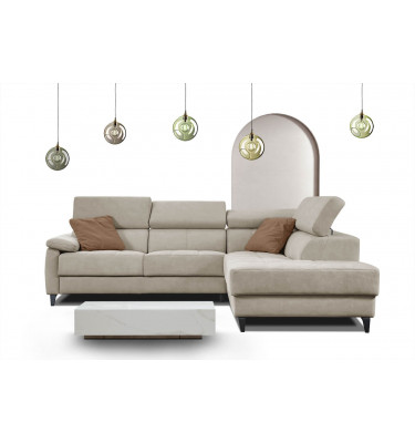 Ecksofa 5-Sitzer rechts Taunus | Mit verstellbaren Kopfstützen | Wozimo