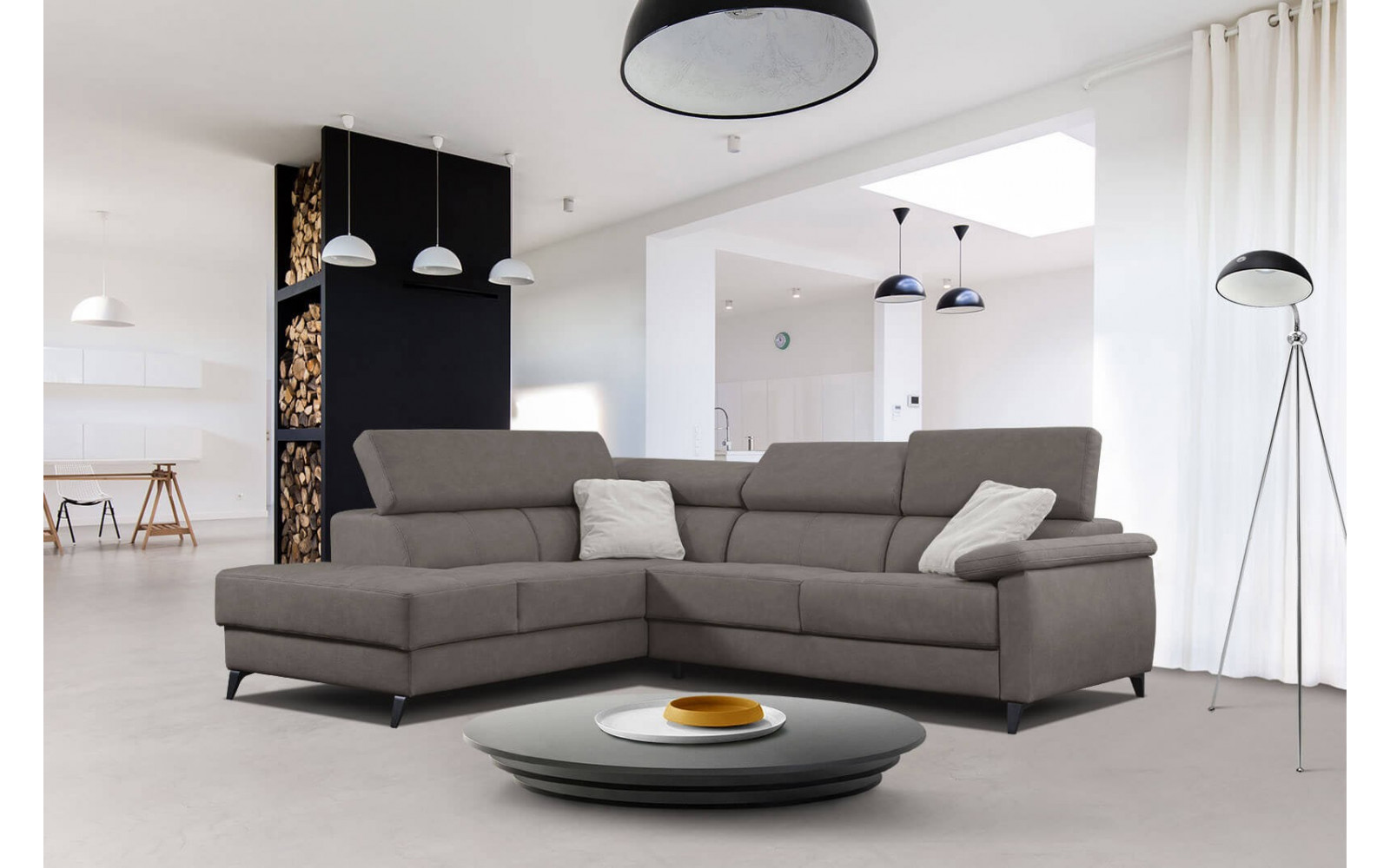 Ecksofa 5-Sitzer links Taunus | Mit verstellbaren Kopfstützen | Wozimo