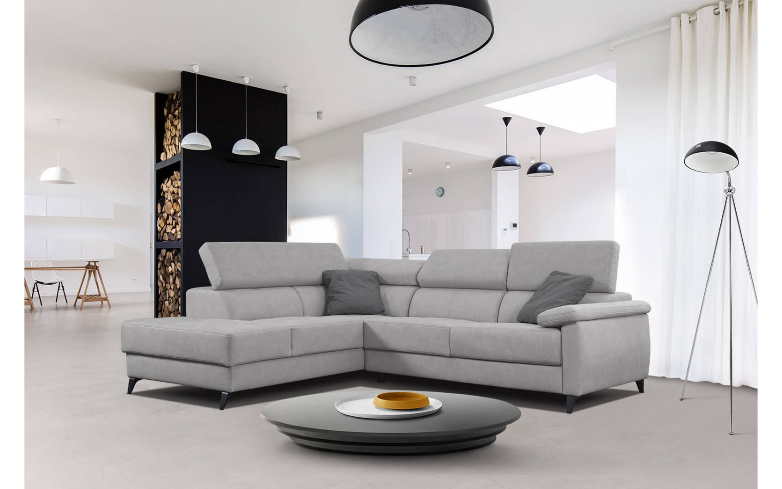 Ecksofa 5-Sitzer links Taunus | Mit verstellbaren Kopfstützen | Wozimo