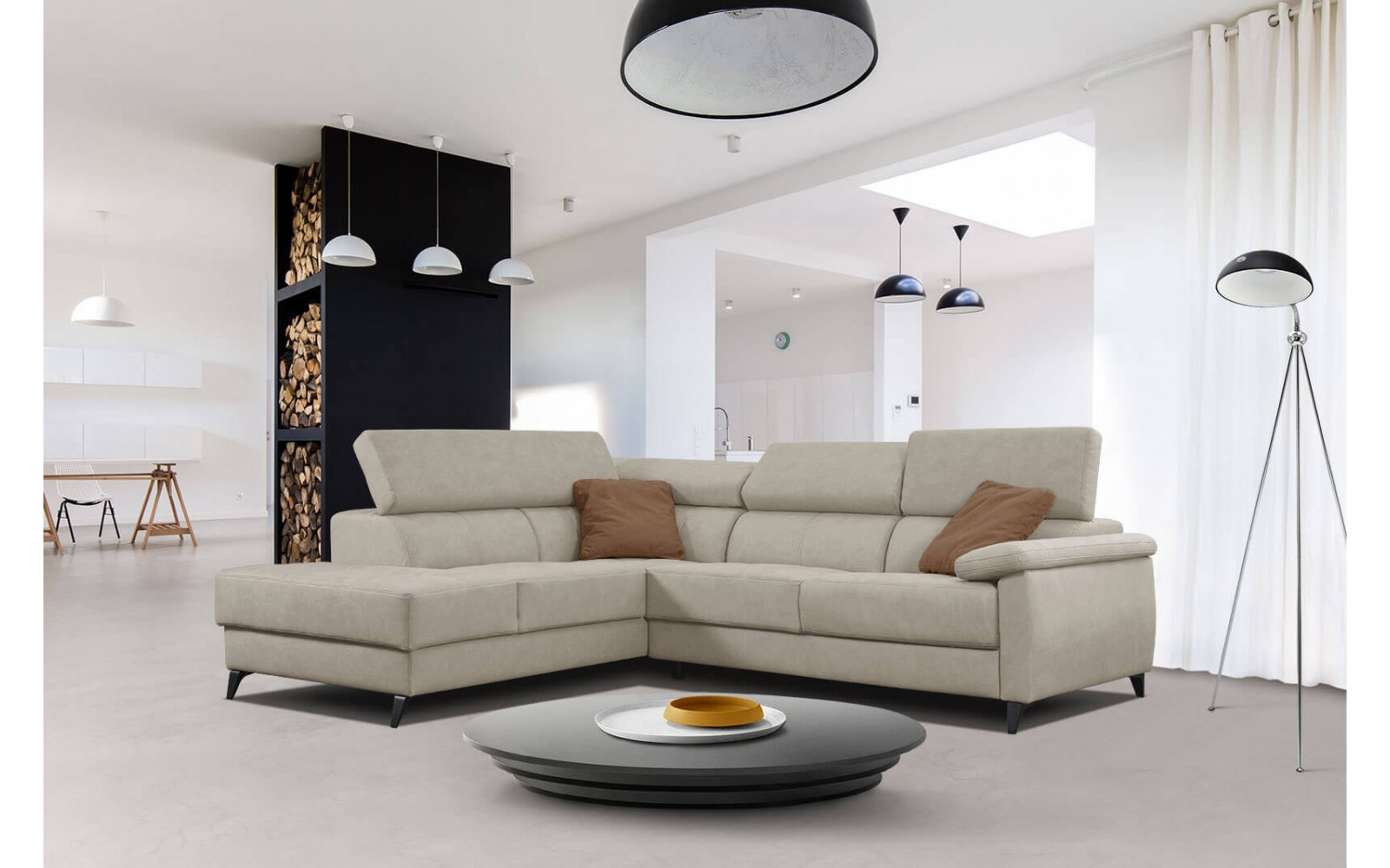 Ecksofa 5-Sitzer links Taunus | Mit verstellbaren Kopfstützen | Wozimo